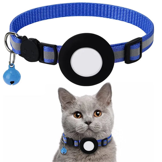 Airtag Cat/Dog Collar Pet Colored Reflective Collar Silicone anti Loss Pet Collar (Without Tracker)