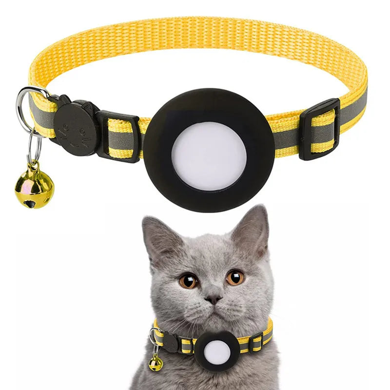 Airtag Cat/Dog Collar Pet Colored Reflective Collar Silicone anti Loss Pet Collar (Without Tracker)