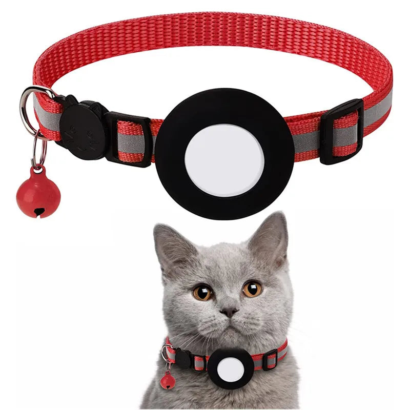 Airtag Cat/Dog Collar Pet Colored Reflective Collar Silicone anti Loss Pet Collar (Without Tracker)
