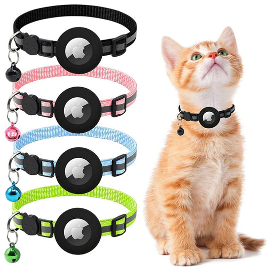 Airtag Cat/Dog Collar Pet Colored Reflective Collar Silicone anti Loss Pet Collar (Without Tracker)