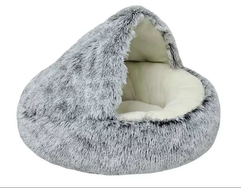 Winter Plush Pet Cat Bed round Cat Cushion Cat House 2 in 1 Warm Cats Basket Pet Sleep Bag Kitten Nest Kennel for Small Dog Cats