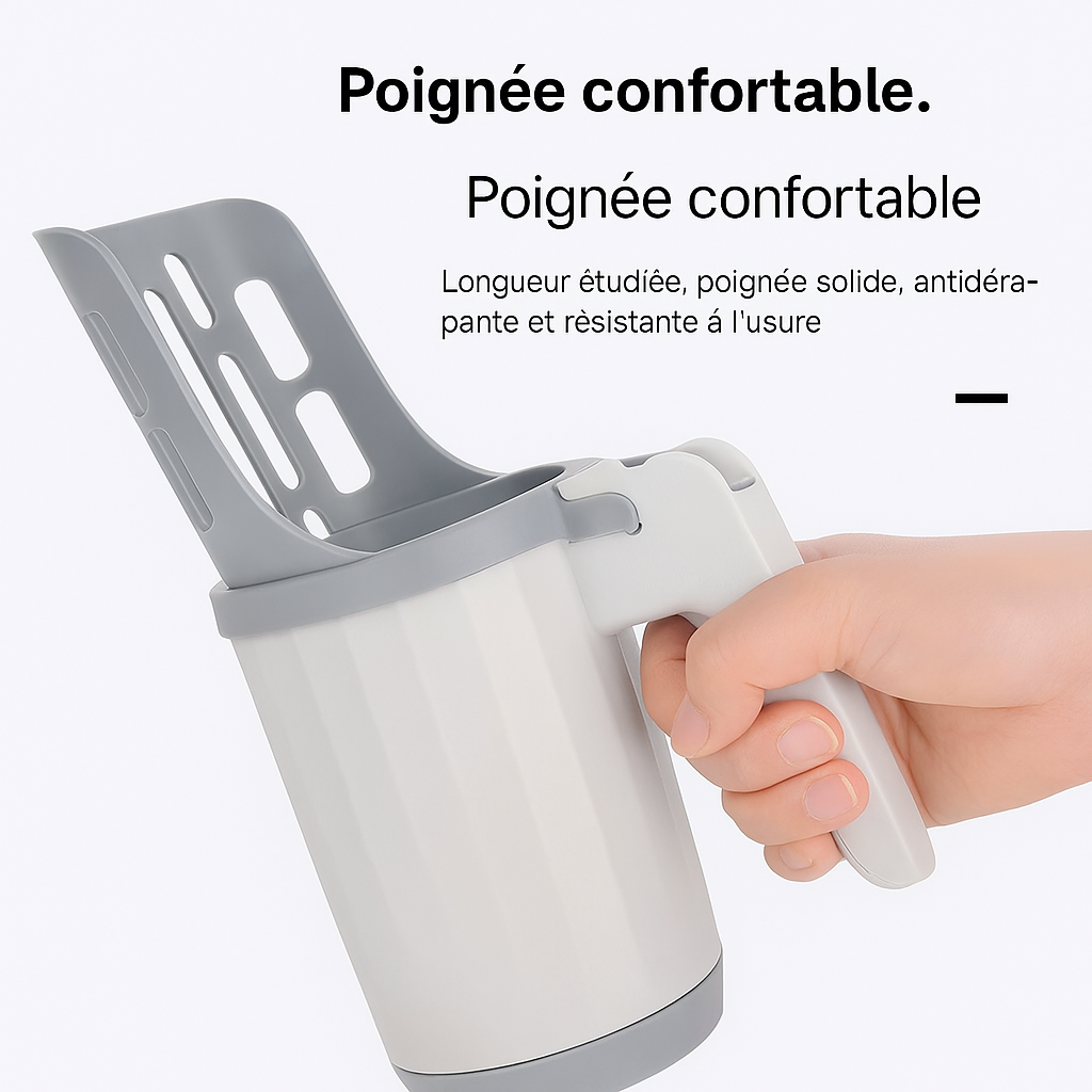 Pelle à litière avec support et sacs