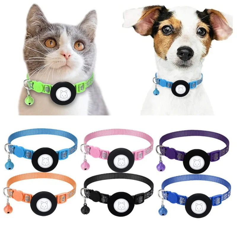 Airtag Cat/Dog Collar Pet Colored Reflective Collar Silicone anti Loss Pet Collar (Without Tracker)