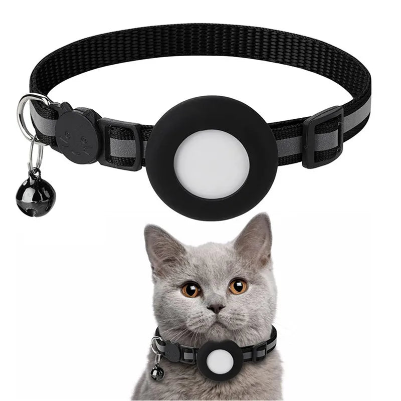 Airtag Cat/Dog Collar Pet Colored Reflective Collar Silicone anti Loss Pet Collar (Without Tracker)
