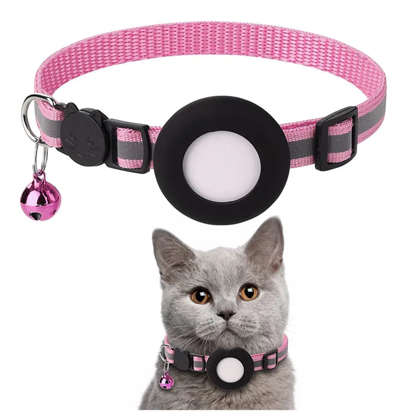 Airtag Cat/Dog Collar Pet Colored Reflective Collar Silicone anti Loss Pet Collar (Without Tracker)
