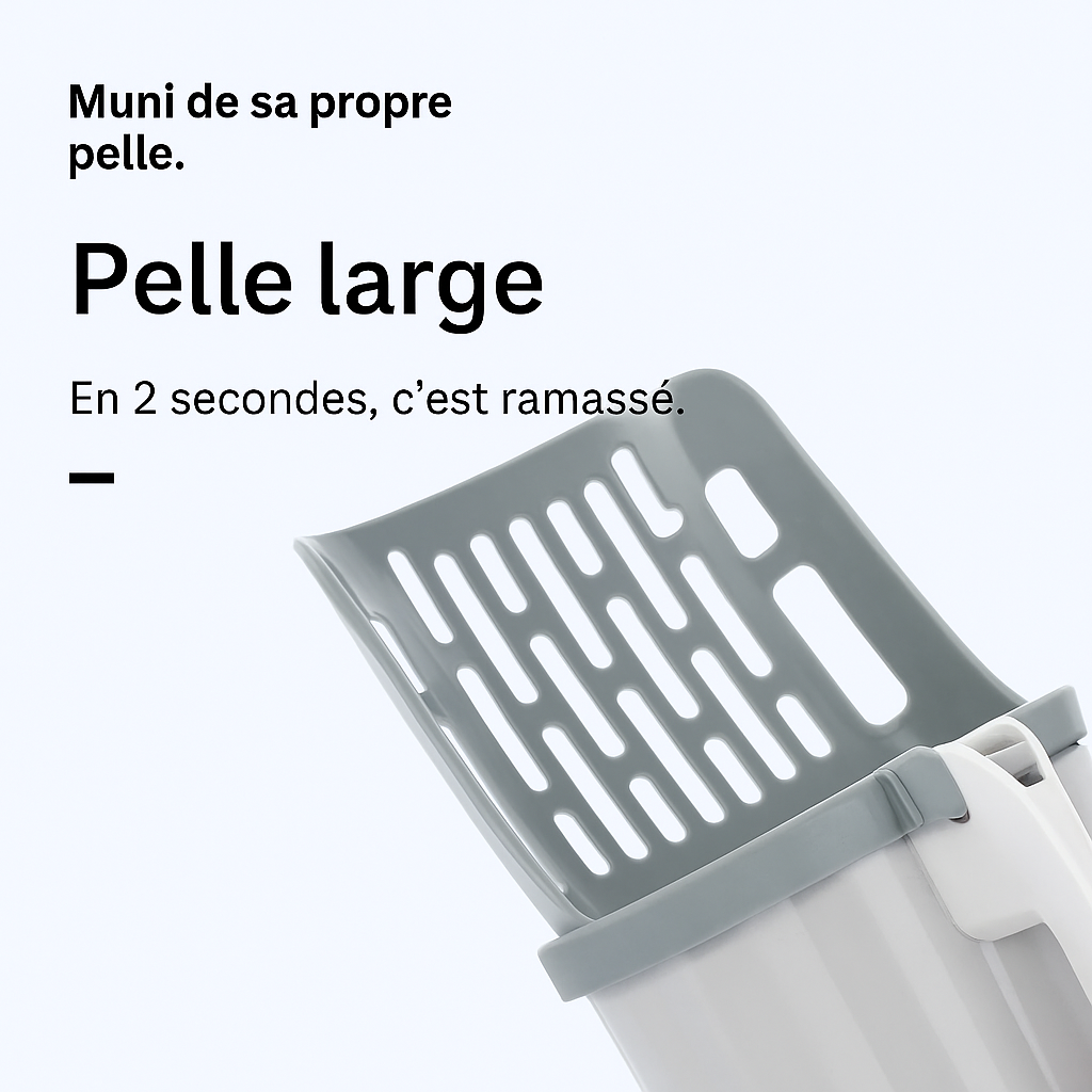 Pelle à litière avec support et sacs